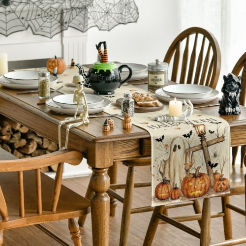 Artoid Mode 210 GSM Halloween Table Runner Home Party Decor 13x36 Inch - size: 13" x 36", Table Runner