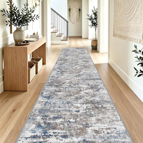 Long Hallway Runner Rug 3x12 ft Textured Non Slip for Dogs, Multi - color: Abstract-multi, size: 3' x 12' (Runner)