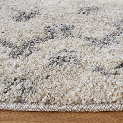 SAFAVIEH Retro Collection Area Rug - 4' Round, Cream & Grey, Modern Abstract Design, Non-Shedding & Easy Care, Ideal for High Traffic Areas in Living Room, Bedroom (RET2136-1180) - size: 4' (Round)