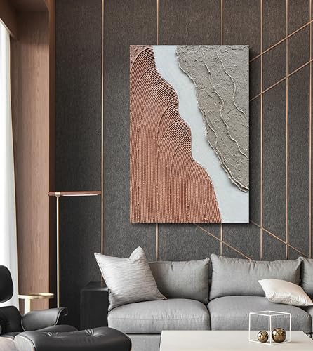Hand Painted Abstract Thick Texture Art Oil Painting Minimalism Wall Art Oil Painting Texture Wall Art on Canvas 36x24 Inch - color: Yi002