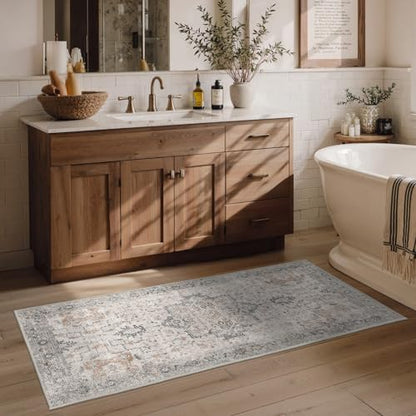 BESBLEE 2'6"x5' Washable Runner Rug Non Slip for Hallway, Light Taupe Brown - color: Light Taupe Brown, size: 2'6" x 5' (Runner)