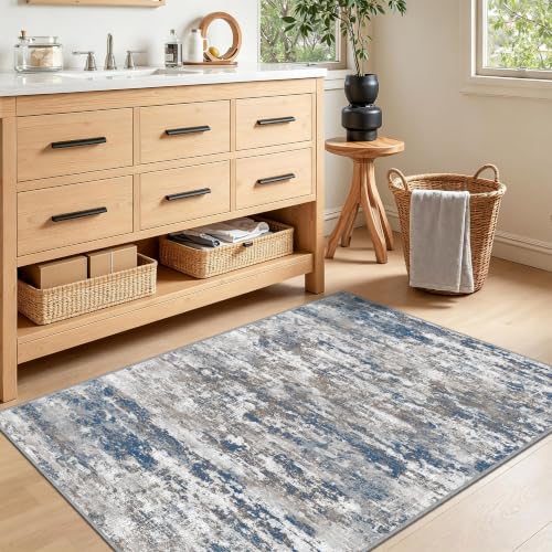 Small Area Rug 3x4ft, Textured Non Slip Entryway Rug, Multi - color: Abstract-multi, size: 3' x 4' (Rectangular)