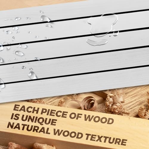 36x6.8x1.6in Slanted Solid Wood Floating Wall Shelves 2-Pack White - color: White, size: 36"-Set of 2