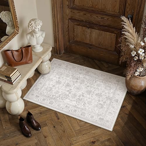 PureCozy 2x3 Grey Entryway Rug Vintage Distressed - color: Grey, size: 2' x 3' (Rectangular)