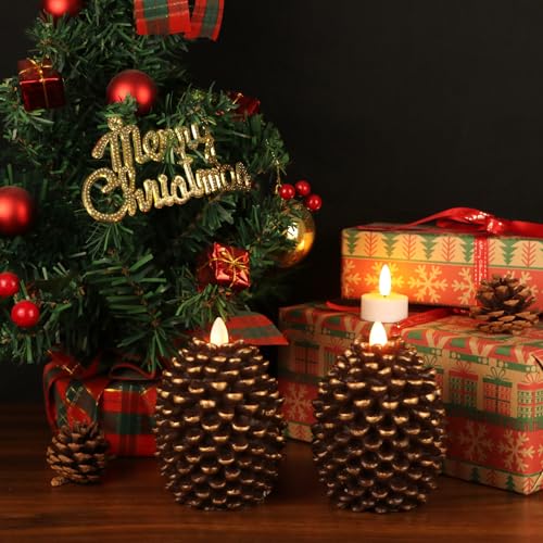 Wondise Flameless Candles with 6H Timer Battery Operated - color: 1-Brown