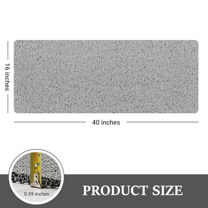 LuxStep Shower Mat Bathtub Mat,Non-Slip Bath Mat with Drain, Quick Drying - color: Stylish Grey, size: 40" x 16"