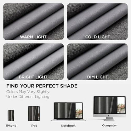 Joydeco Blackout Curtains 72 Inches Long 2 Panels Burg, Room Darkening Curtains for Bedroom, 100% Black Out Textured Thermal Drapes Privacy Protection 2 Panels Set(W52 x L72 Inch, Grey) - color: Dark Grey, size: 52"W x 72"L (Pack of 2)