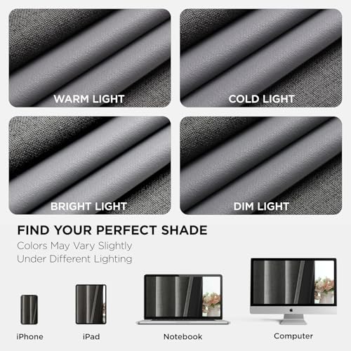 Joydeco Blackout Curtains 95 Inches Long 2 Panels Burg, Room Darkening Curtains for Bedroom, 100% Black Out Textured Thermal Drapes Privacy Protection 2 Panels Set(W52 x L95 Inch, Grey) - color: Dark Grey, size: 52"W x 96"L (Pack of 2)