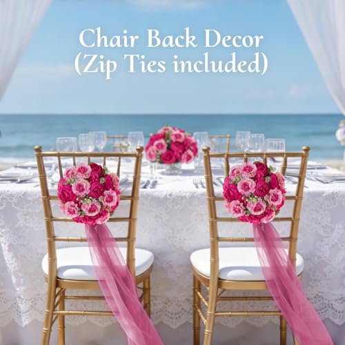 Flower Centerpieces for Wedding Tables: Hot Pink, Set of 10 - color: Hot Pink, size: 10 PCS