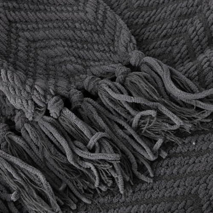 BATTILO HOME Dark Grey Throw Blanket for Couch, 50"x60" - color: Grey, size: 50"x60"