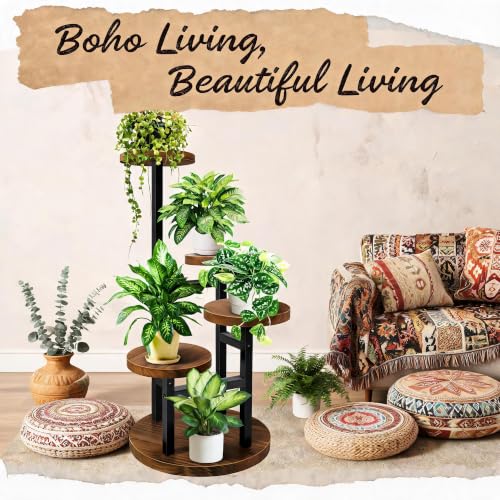 GEEBOBO 4 Tier Plant Stand Indoor - color: 4 Tier-Brown