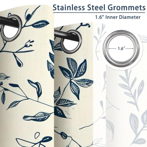Botanical Blackout Curtains for Bedroom 84 Inches Long - color: Botanical-a