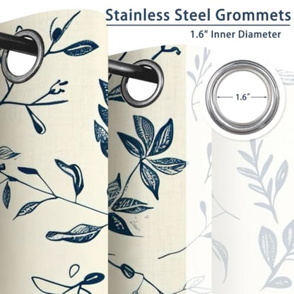 Botanical Blackout Curtains for Bedroom 84 Inches Long - color: Botanical-a