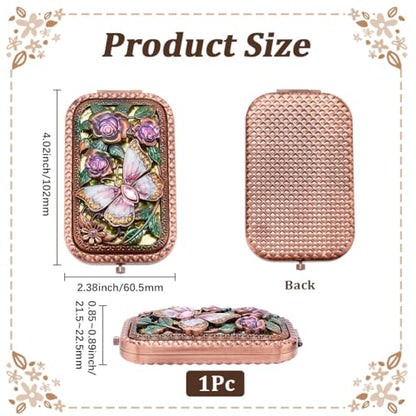 Vintage Foldable Compact Makeup Mirror Pocket Makeup Mirror - style: Style 5
