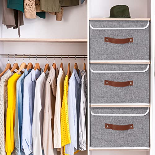 Yawinhe Collapsible Storage Bins,Grey,13.0x9.0x7.9in,1-Pack - color: Grey, size: M/(1 Pack)