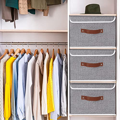 Yawinhe Collapsible Storage Bins,Grey,13.0x9.0x7.9in,1-Pack - color: Grey, size: M/(1 Pack)