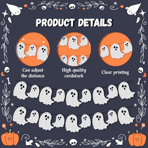2pcs Pre-Strung Halloween Ghost Banners