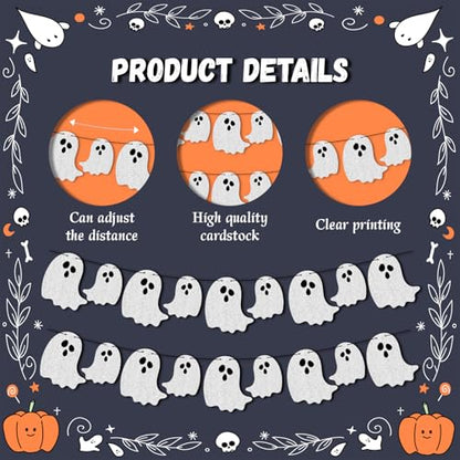 2pcs Pre-Strung Halloween Ghost Banners