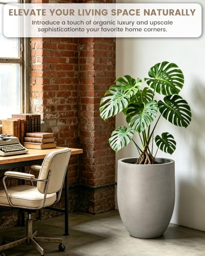 Kante Modern Home Minimalist 21.7" Tall Weathered Concrete Bullet Planter - color: Buff Concrete
