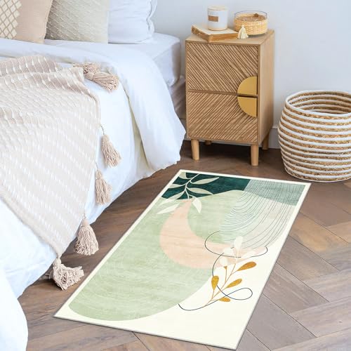 MUJOO 2x3 Washable Rug Small Area Rugs Non Slip Mid Century Modern - color: Green（modern）, size: 2' x 3' (Rectangular)