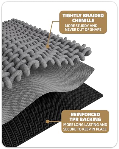 Color&Geometry Black 60x24 Waffle Bath Mat, Rubber Non Slip Bathroom Rug - color: Black, size: 24"x60"