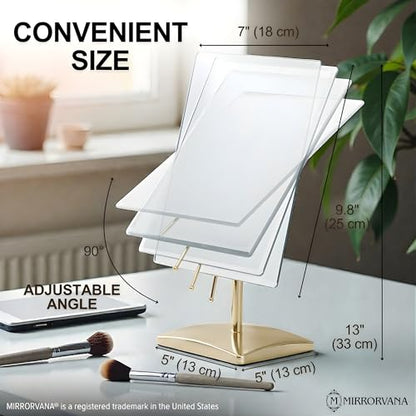 MIRRORVANA Large Free Standing Mirror, Frameless, 9.8" x 7" (Gold) - color: Gold
