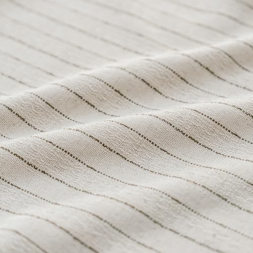 MOROCO Linen Striped Throw Pillow Covers 18x18 Set of 2, Brown - color: Brown, size: 18" x 18" (Pack of 2)