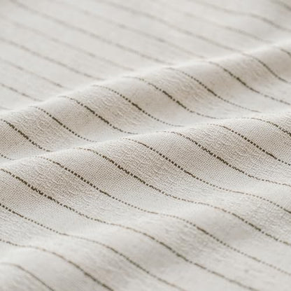 MOROCO Linen Striped Throw Pillow Covers 18x18 Set of 2, Brown - color: Brown, size: 18" x 18" (Pack of 2)