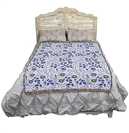 Pure Country Weavers William Morris Sweetbriar Lavender Blanket - Arts & Crafts - Gift Tapestry Throw Woven from Cotton - Made in the USA (72x54) - color: Lavender, size: Large