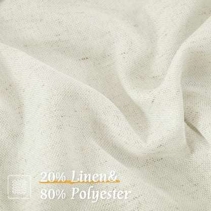LAMIT Cafe Linen Curtains 24 Inch Length for Small Windows 2 Panels, Cream - color: Rod Pocket - Cream, size: 29"W x 24"L (Pack of 2)