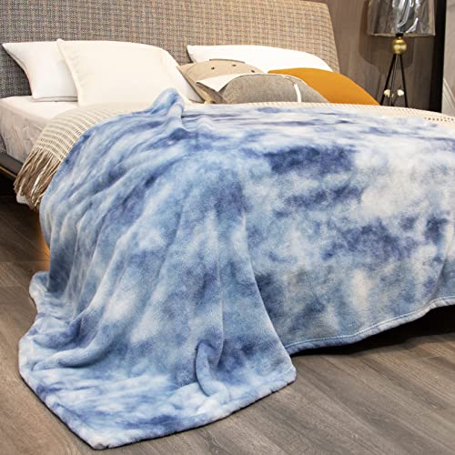 Grey Fleece Throw Blanket, Soft Plush Flannel Blanket for Sofa Couch Bed, Cozy Soft Lightweight Throw Blankets, Luxury Home Decor Throw, Camping Travel Picnic Outdoor Blanket Bedding for Women - color: Gray Tie Dye Blanket, size: Size 60" x 80"(150 x 200