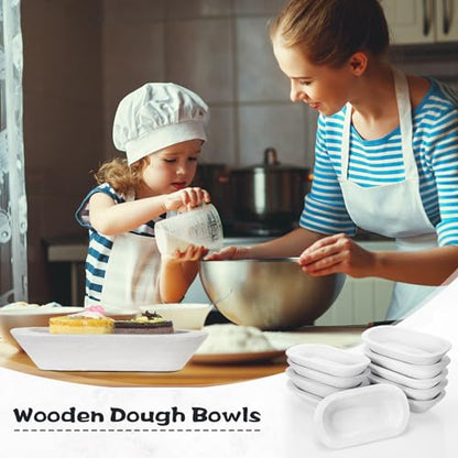 Nuogo 10 Pack 8.5 Inches Wooden Dough Bowls Bulk Rustic Bowls, White - color: White, size: 8.5 Inches
