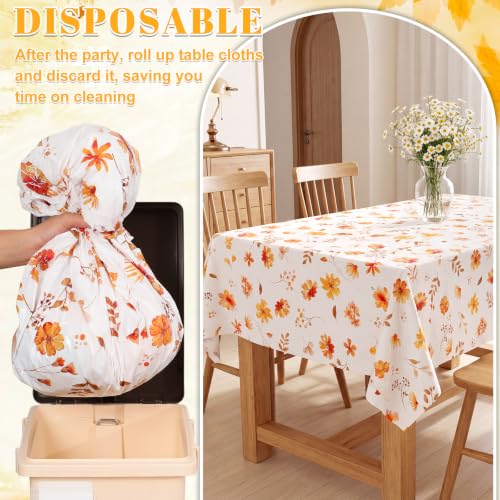 3 Pack Fall Wildflower Plastic Tablecloths, 54 X 108In Autumn Tablecloth - color: Fall Wildflower