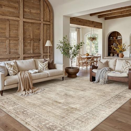 HUGEAR Beige 8x10 Neutral Area Rugs for Living Room - color: Vintage Beige, size: 8' x 10' (Rectangular)