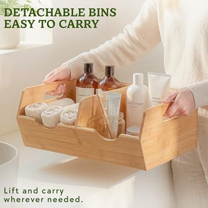 HOMESTEAD Extra Large Bamboo Pantry Storage Bins – 30% Larger, Stackable Potato Onion Storage Bin, Pantry Organizers and Storage, Produce Vegetable Organizer, Set of 3 - size: Extra Large ( 3 Pack )