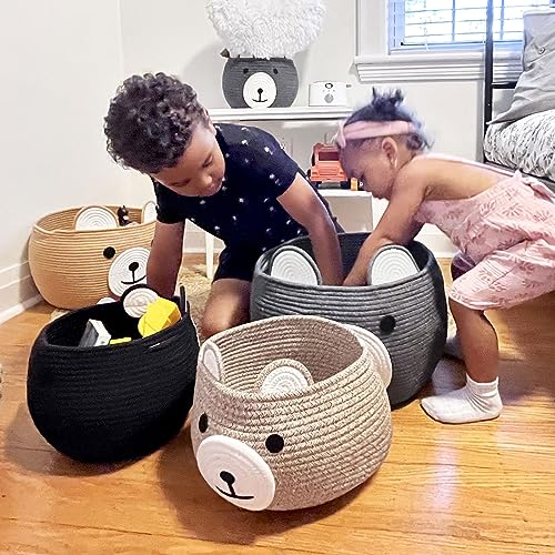 CherryNow Baby Basket for Gifts Empty, Cute Bear Design, Light Brown - color: Light Brown, size: 10.5"D x 8.5"H