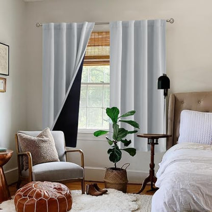 BGment Thermal Insulated 100% Blackout Curtains for Bedroom, Light Grey - color: Light Grey, size: 38"W x 63"L (Pack of 2)