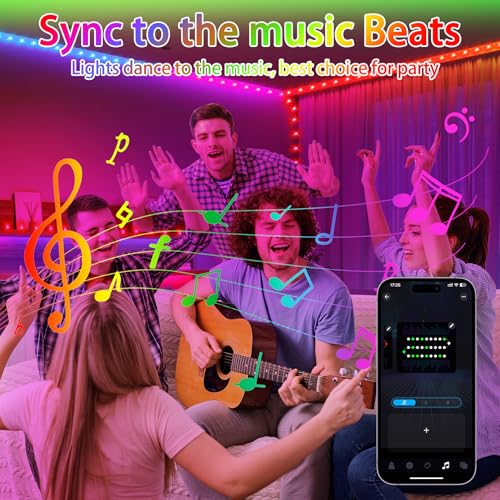 99ft LED Rope Lights for Outside Color Changing with APP & Remote - size: 99FT