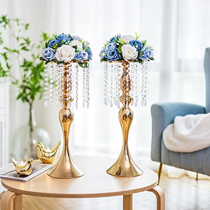 Flower Centerpieces Wedding Tables: Dusty Blue & White, 2 Packs - color: Dusty Blue & White