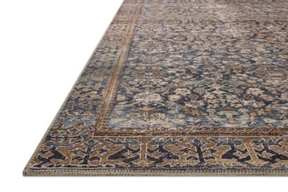Loloi Amber Lewis Georgie Denim/Spice 2'-6" x 9'-6" Runner Rug - color: Denim / Spice, size: 2'6" x 9'6" (Rectangular)