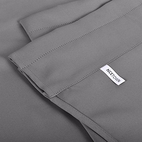 NICETOWN 2 Panels Grey Kitchen Blackout Valances for Windows, 42W x 18L - color: Grey, size: 42"W x 18"L (Pack of 2)