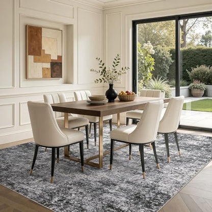 DMOYEST Area Rug Living Room Rugs 9x12 Washable Abstract Grey Carpet - color: Grey, size: 9' x 12' (Rectangular)