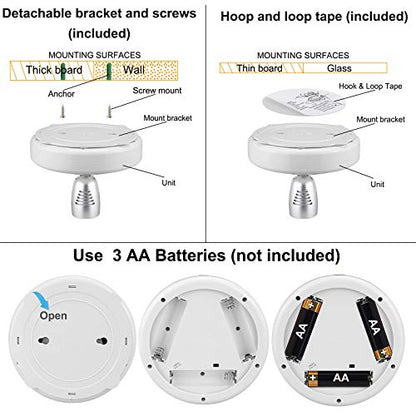 LUXSWAY Battery Operated LED Spotlights Indoor,Accent Lights with Dimmable,12 Color Changing Puck Light with 2 Remote,Closet Light with Rotatable Lighting Head,Stick on Dart Board Lighting - color: White+Silver Head-2Pack