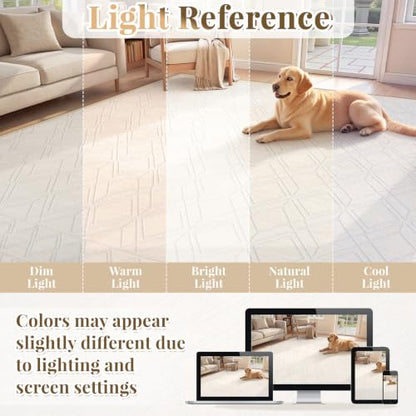 5x7 Area Rugs Washable Rug: Geometric Moroccan Farmhouse Rugs Large Living Room Rug Modern Neutral Soft Non-Slip Low Pile Printed Pattern Carpet for Bedroom Dining Room Nursery Office (Beige, 5'x7') - size: 5' x 7' (Rectangular)