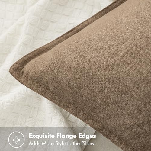 MIULEE Neutral Navy Boho Linen Pillow Covers 18x18 Inch Pack of 4 - color: Neutral Navy, size: 18" x 18" (Pack of 4)