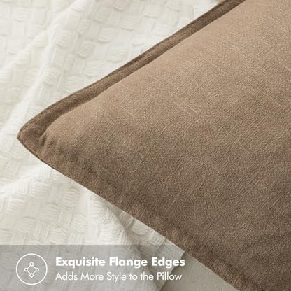 MIULEE Neutral Navy Boho Linen Pillow Covers 18x18 Inch Pack of 4 - color: Neutral Navy, size: 18" x 18" (Pack of 4)