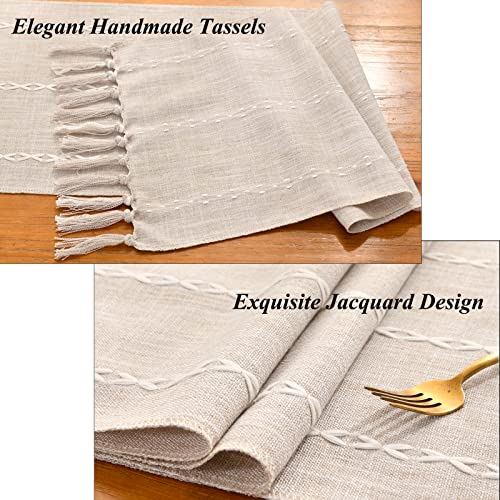 Wracra Rustic Linen Table Runner,Light Coffee Table Runners 108 inches Long - color: Light Coffee, size: 13"×108"