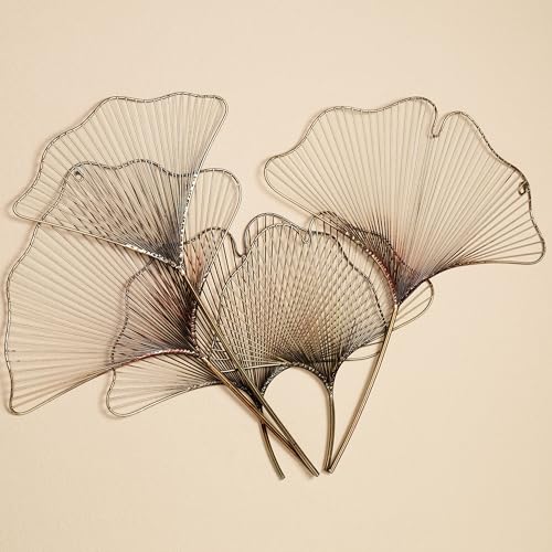 Touch of Class Ginkgo Breeze Wall Sculpture - Multi Metallic - Handcrafted Metal - Contemporary Large Wall Decor - Leaf Metal Room Decor - Gold, Copper, Brass, Bronze - Iconic Silhouette