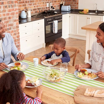 AmazingSpark Striped Table Runner Roll,Light Green,50' Long X 16" Wide - color: Light Green, size: 50' Long X 16" Wide