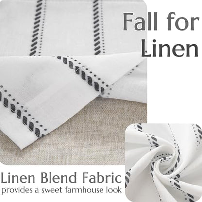 jinchan Stripe Linen Window Valance Curtain, 50x16, 1 Panel, Black - color: Nautical Striped Black on White, size: 50"W x 16"L (Pack of 1)